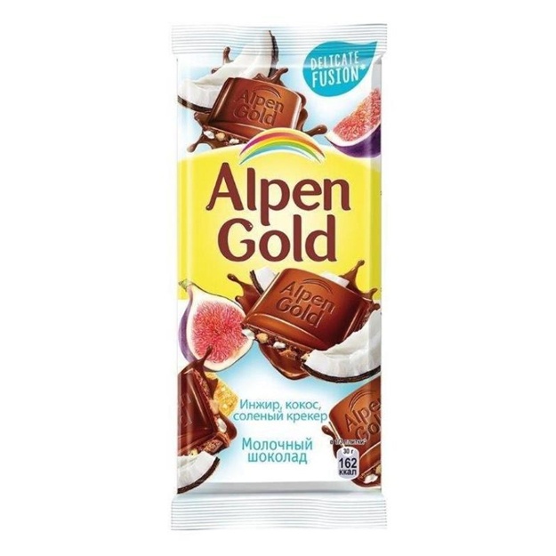 Shokolad Alpen Gold kokos, anjir 85g