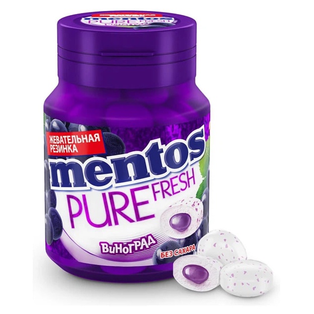 Жевательная резинка Mentos Pure виноград 54г