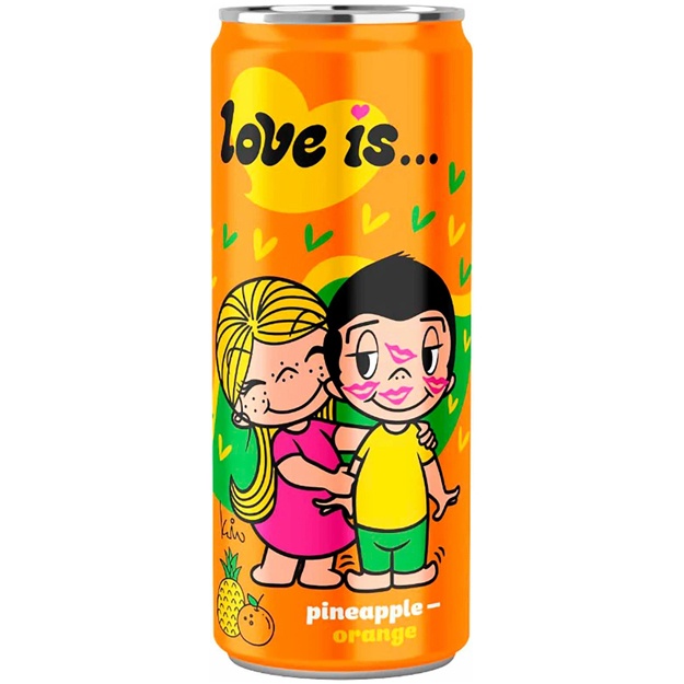 Gazlangan ichimlik Love is 330 ml Ananas-apelsin