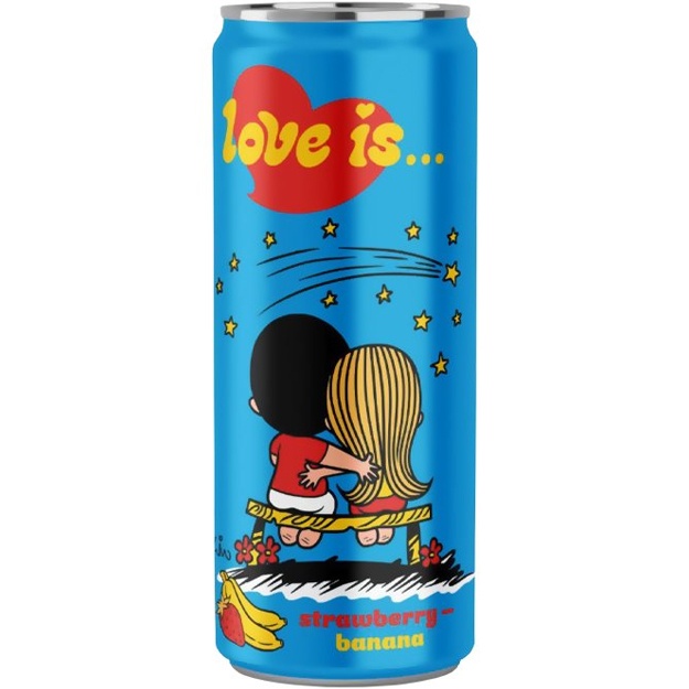 Gazlangan ichimlik Love is 330 ml Qulupnay-banan