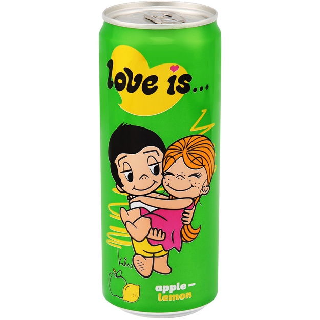Gazlangan ichimlik Love is 330 ml Olma-limon