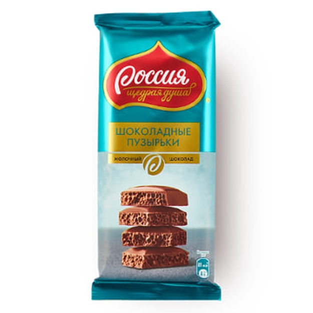 Shokolad Rossiya sut g‘ovakli 75g