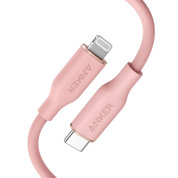 USB кабель Anker PowerLine III Flow USB-C with Lightning Connector 3ft Розовый