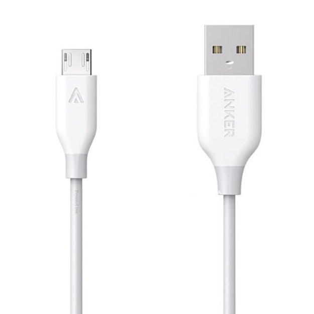 USB кабель Anker PowerLine USB-A to Micro USB (3ft) White