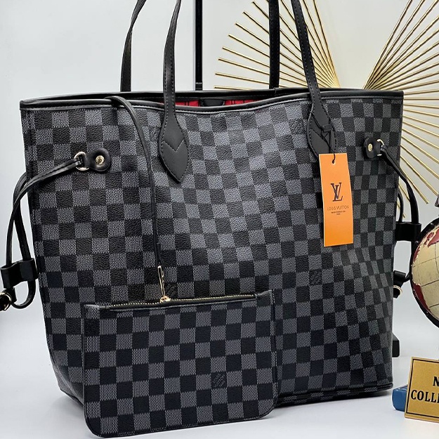 Женская Сумка Louis Vuitton АРТ OL1625 чёрно-серый