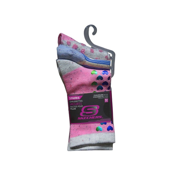 Женские Носки Skechers 3PK GIRLS NON TERRY CREW ART S110305-687 7-8.5