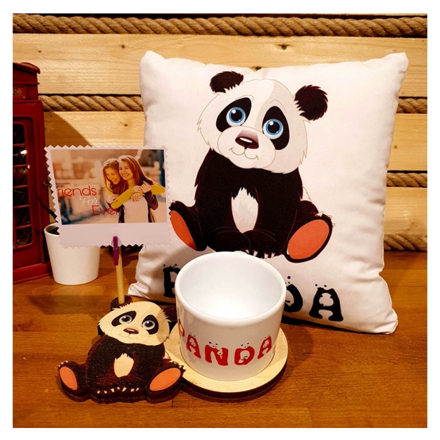 Panda 3D Do‘stingizga sovg‘a sifatida figurali krujka va yostiq