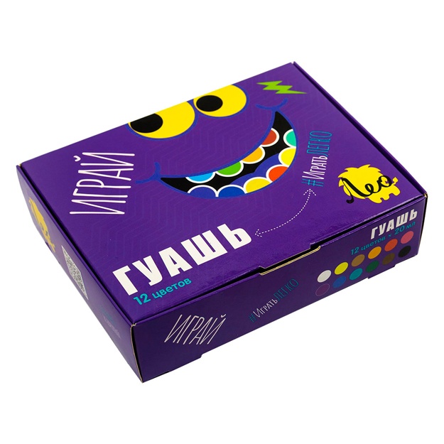 Gouache bo‘yog‘i «Leo» «Play» bolalar ijodiyoti uchun to‘plami LPG-0112 12 rang 20 ml