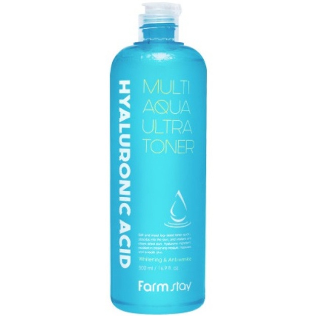 Тонер увлажняющий с гиалуроновой кислотой FarmStay Hyaluronic Acid Multi Aqua Ultra Toner 500 мл