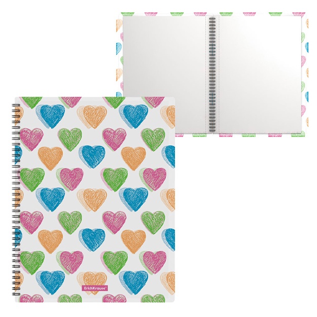 Spiral plastik fayl papkasi ErichKrause Neon Hearts (49515)