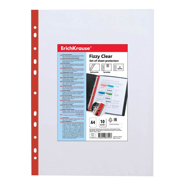 Plastik teshilgan fayllar to‘plami ErichKrause Fizzy Clear (46701)