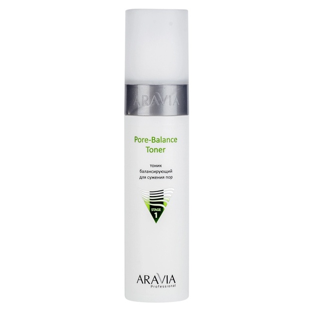 Yog‘li va muammoli teri uchun teshiklarni toraytirish uchun muvozanatlashtiruvchi tonik Aravia Professional Pore-Balance Toner 250ml