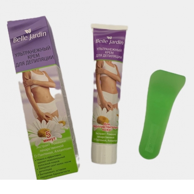 Moychechak ekstrakti bilan o‘ta yumshoq depilatsiya kremi Belle Jardin 125ml