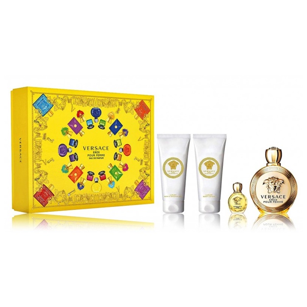 Versace Eros Pour Femme 100ML EDP+5ML EDP+100ML BODY LOTION+100ML