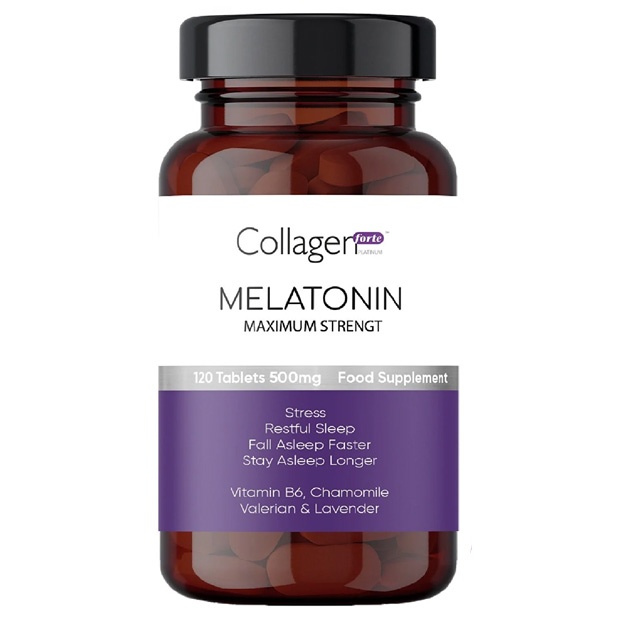 Uyquni yaxshilash va uyqu ritmini tartibga solish uchun tabletkalar Collagen Forte Platinum Melatonin 120tabletka