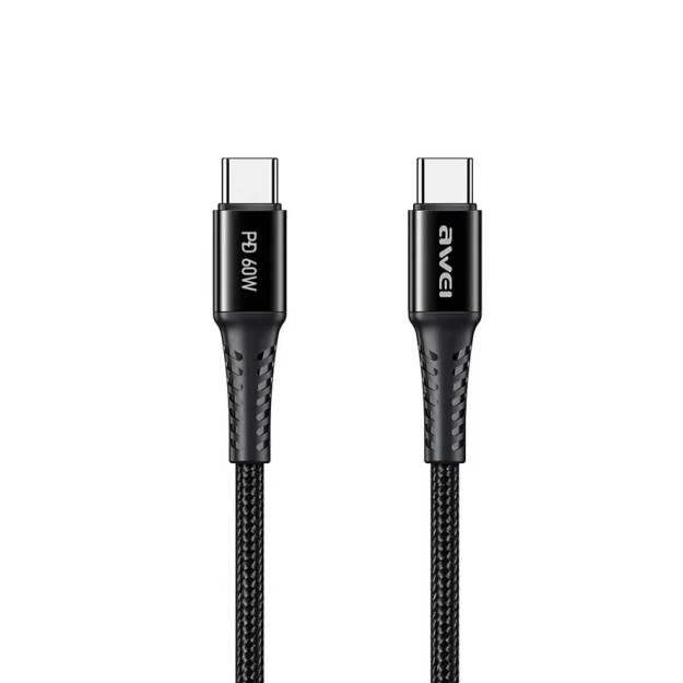 Кабел для быстрой зарядки Awei CL-111T Fast Charging Cable Type-C To Type-C (60W)