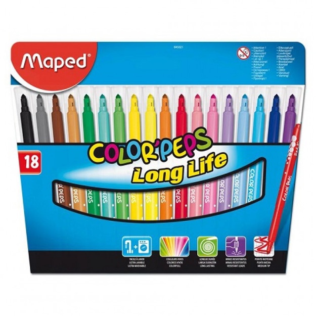 Фломастеры Maped Color'Peps Long Life 18цветов (845021)