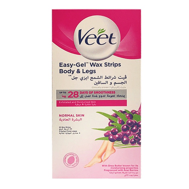 Oddiy teri uchun Veet Body Wax Strips - 20 Wax Strips