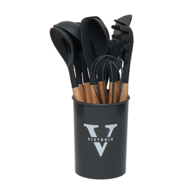 Oshxona anjomlari to‘plami Victoria Brand 12 ta element Kulrang