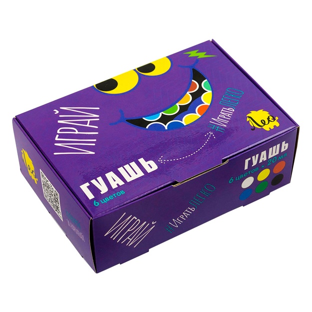 Guash bo‘yog‘i «Leo» «Play» bolalar ijodiyoti uchun to‘plami LPG-0106 6 rang 20 ml