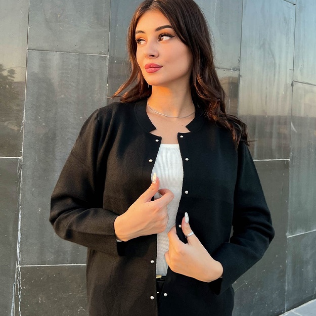 Ayollar Koftasi Anaki  ART 8353 qora