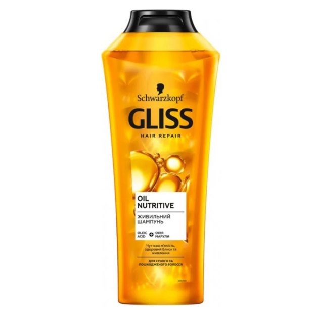 Shampun Gliss Kur Oil Nutritive uzun va ajratilgan uchlari uchun 400 ml