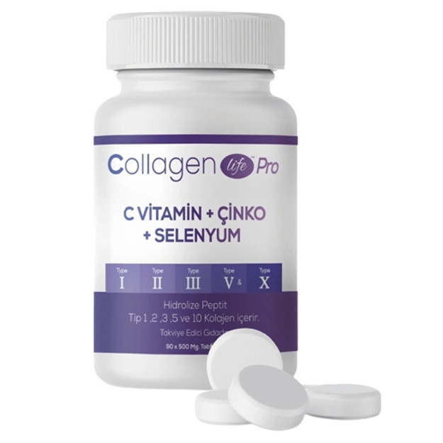 Gidrolizlangan peptid. 5 turdagi kollagen Collagen Life Pro 90tabletka