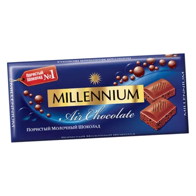 Шоколад Millennium молочный пористый 90г
