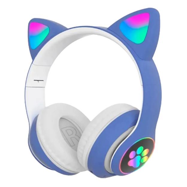 Sat Ear Bluetooth simsiz bolalar quloqchinlari, mushuk quloqlari porlaydi ko‘k
