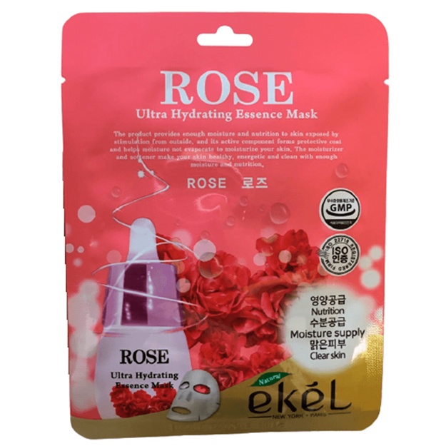Atirgul ekstraktili yuz uchun niqob Ekel Rose Ultra Hydrating Essence Mask, 1 dona