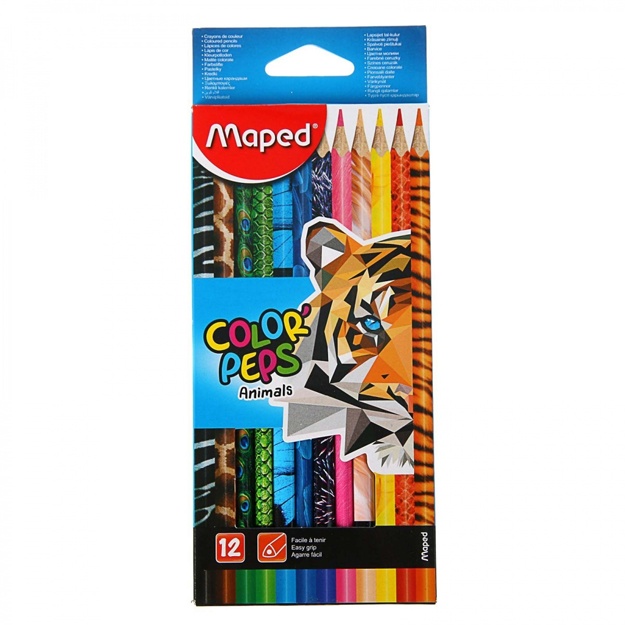 Rangli qalamlar Maped (12 ta rang Hayvonlar qalamlari) 832212