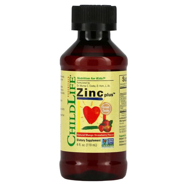 Tsink tabiiy mango va qulupnay ta’mi ChildLife Essentials Zinc Plus 118ml