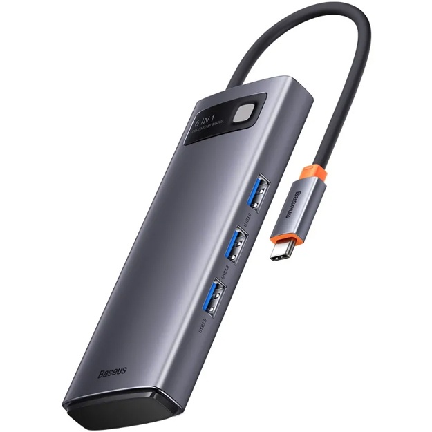USB-xab Baseus Metal Gleam Series HUB 6in1 (WKWG030113)