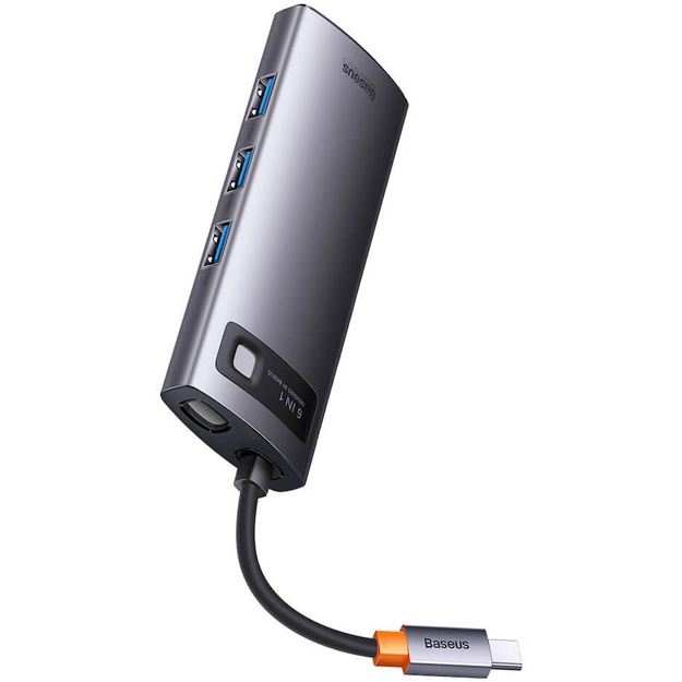 USB-xab Baseus Metal Gleam Series HUB 6in1(WKWG030013)