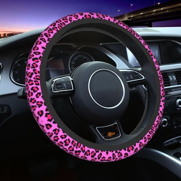 Rul uchun g‘ilof Leopard Cheetah Seamless Steering Wheel Cover Animal Skin Print Spots Steering Wheel Protector Universal 37-38cm