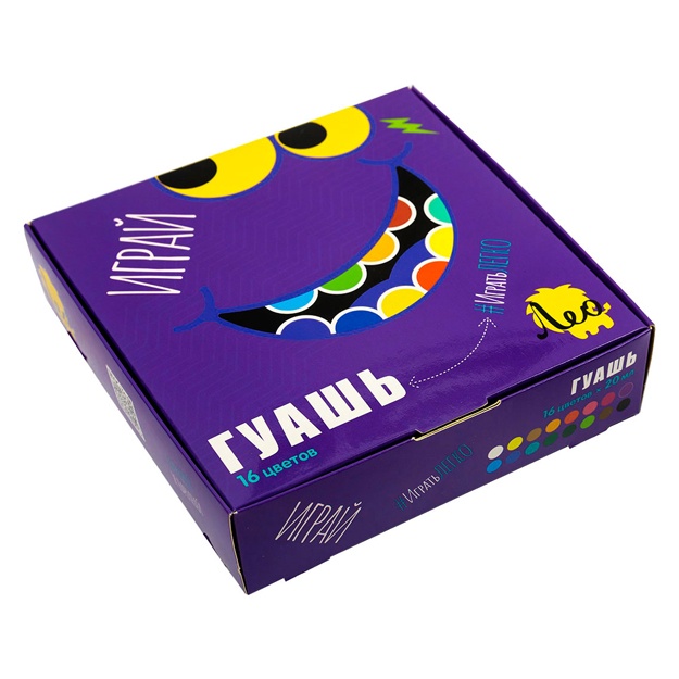 Guash bo‘yog‘i «Leo» «Play» bolalar ijodiyoti uchun to‘plami LPG-0116 16 rang 20 ml