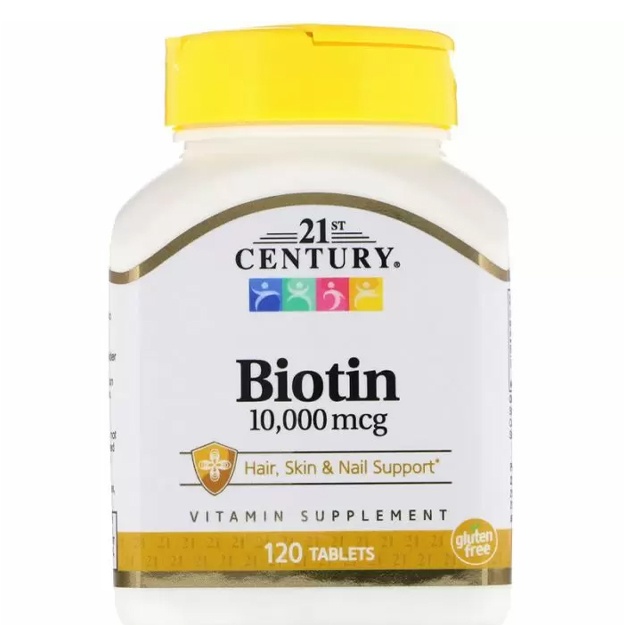 Biotin, Biotin, 21st Century, 10 000 mkg, 120 tab