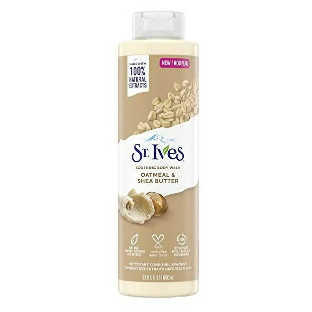 Успокаивающий гель для душа St. Ives для сухой кожи Oatmeal & Масло ши, изготовленное из 100% натуральных экстрактов, 650 мл