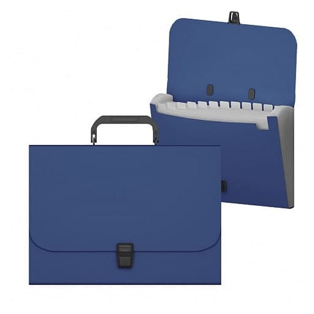 ErichKrause Matt Classic plastik portfeli, 12 ta bo‘limli, A4, ko‘k (50438)