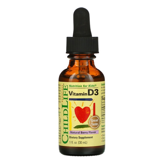 Vitamin D3, tabiiy berry, 1 fl oz (30 ml)
