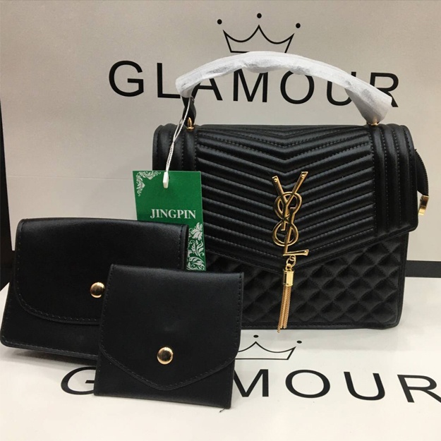 Ayollar Sumkasi Yves Saint Laurent (Xamyon) ART 2354 Qora