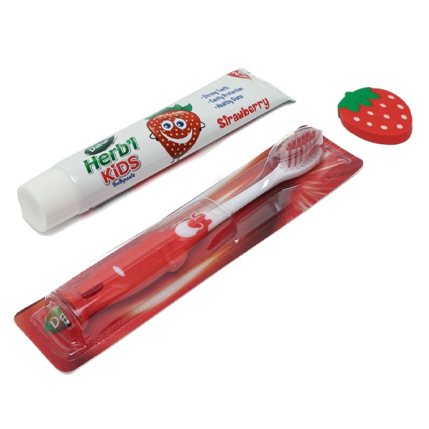 Детская зубная паста с ароматом Клубники Dabur Herbl Kids + зубная щётка 50 гр
