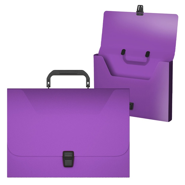 Портфель пластиковый ErichKrause Diagonal Vivid, A4, фиолетовый (50448)