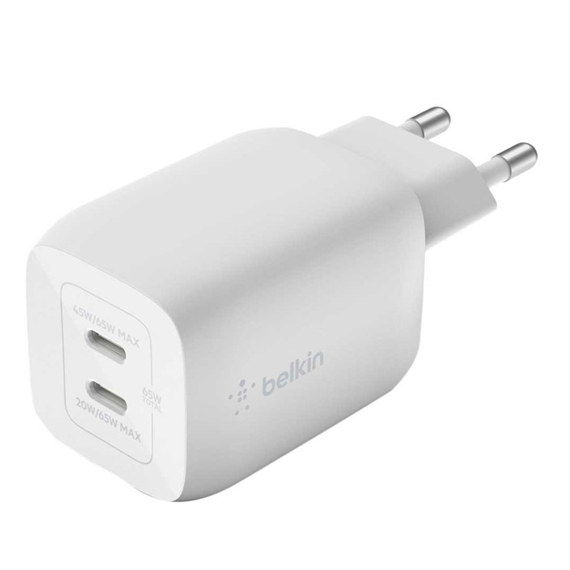 Quvvatlash qurilmasi Belkin 65Vt 2xUSB-S GAN PD PPS (WCH013VFWH)