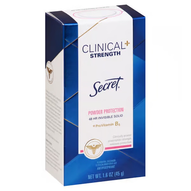 Ko‘rinmas qattiq antiperspirant va dezodorant Secret Clinical Strength Powder Protection