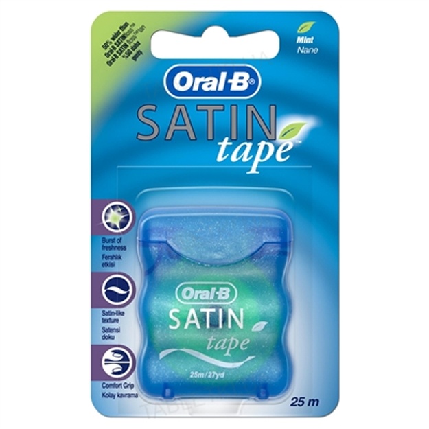 Зубная нить Oral-B Satin Tape, Мята, 25 м