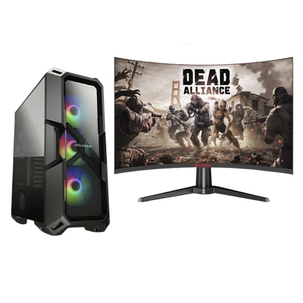 Игровой компьютер монитор Panda 27 Curved & Cougar MX440 i5-12400f 16/256 GB SSD + 1TB HDD GTX 1050TI