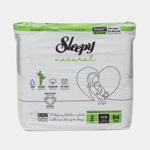 Детские подгузники Sleepy Natural Jumbo Sleepy №2, 3-6 кг, 84 шт