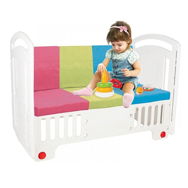 Bolalar yotog‘i Pilsan Handy Cribs 07-554 Pushti - yashil - moviy