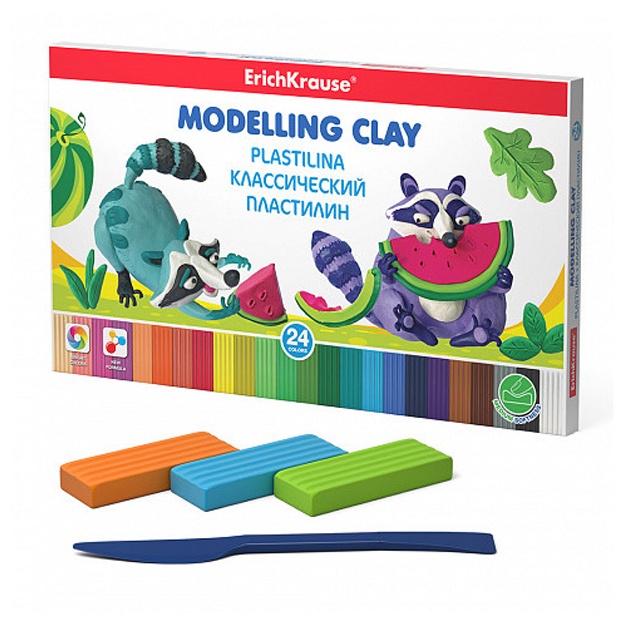 Klassik plastilin 24 ta rang, 432 g (53413)